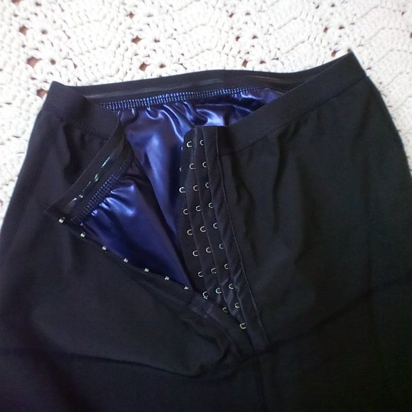 Sweat Shaper Athletic Leggings Sweat Enhancing Compression Wear Black Medium - Picture 2 of 6